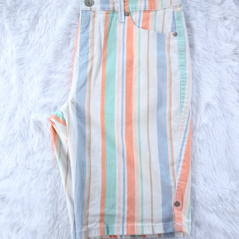 Gloria Vanderbilt Stretchy Bermuda Jean Shorts Fun Colors Size 12 Petite - Picture 13 of 15